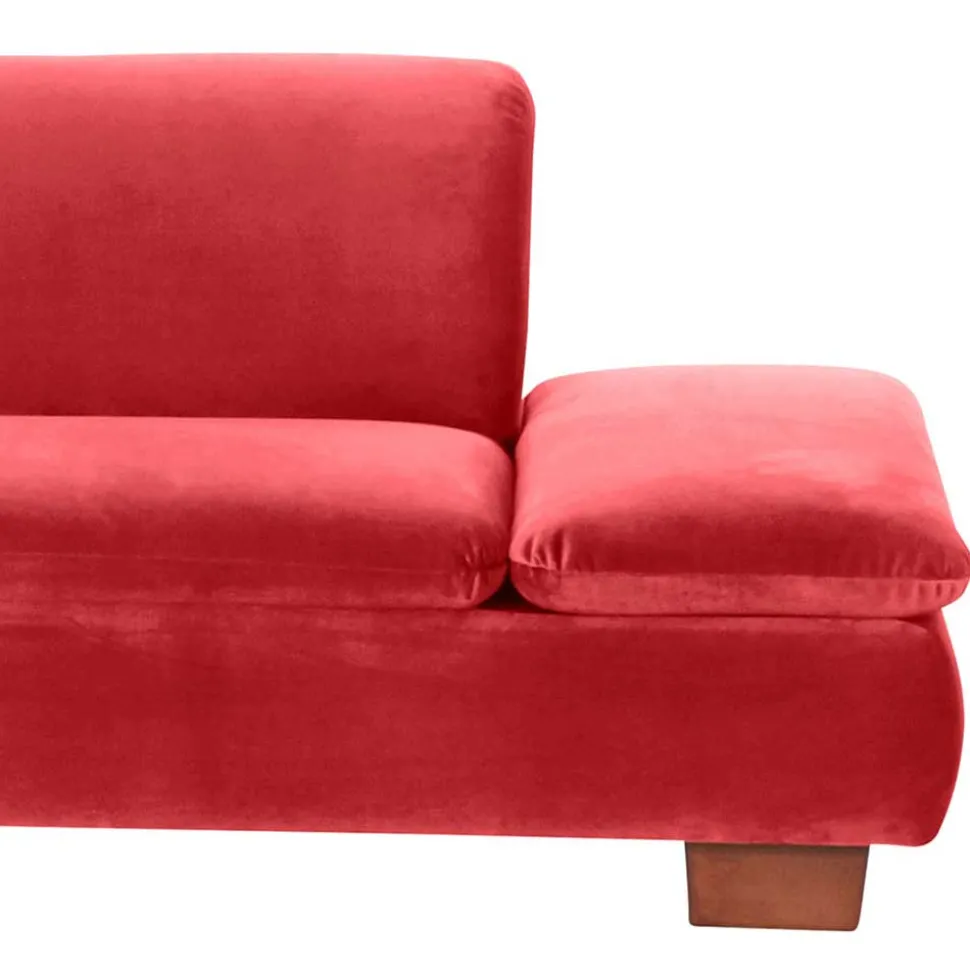 Couchecke in Rot mit Nussbaum Braun - Kiko