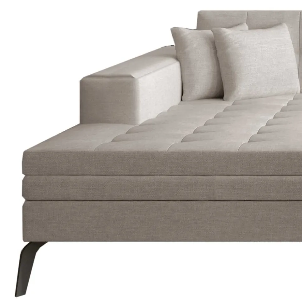 Couchecke mit Schlaffunktion in Beige - Celorma