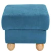 Couchhocker in Petrol Blau Velours - Lewis