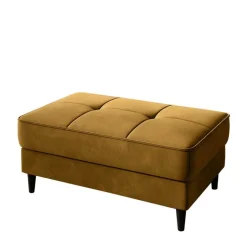 Couchhocker in Senfgelb mit Schwarz - Dortina