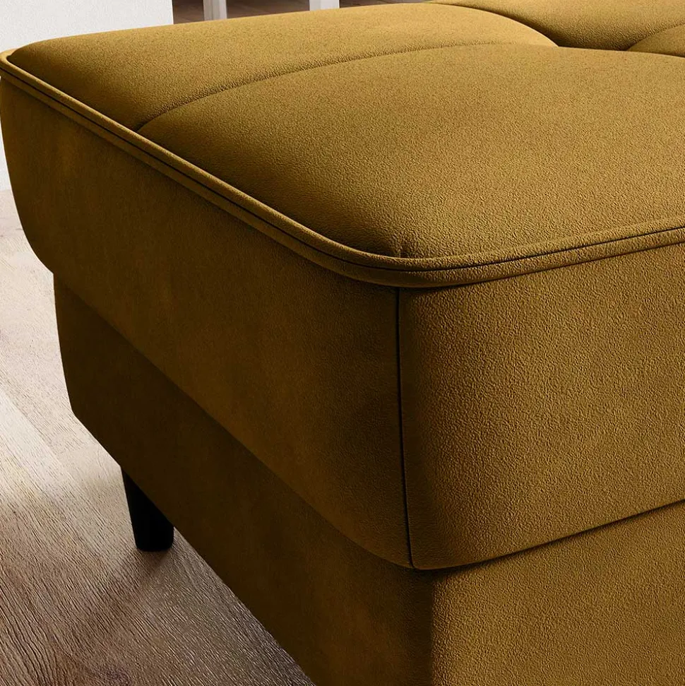 Couchhocker in Senfgelb mit Schwarz - Dortina