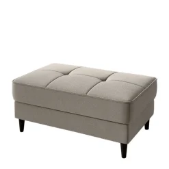 Couchhocker in Taupe mit Schwarz - Porticia