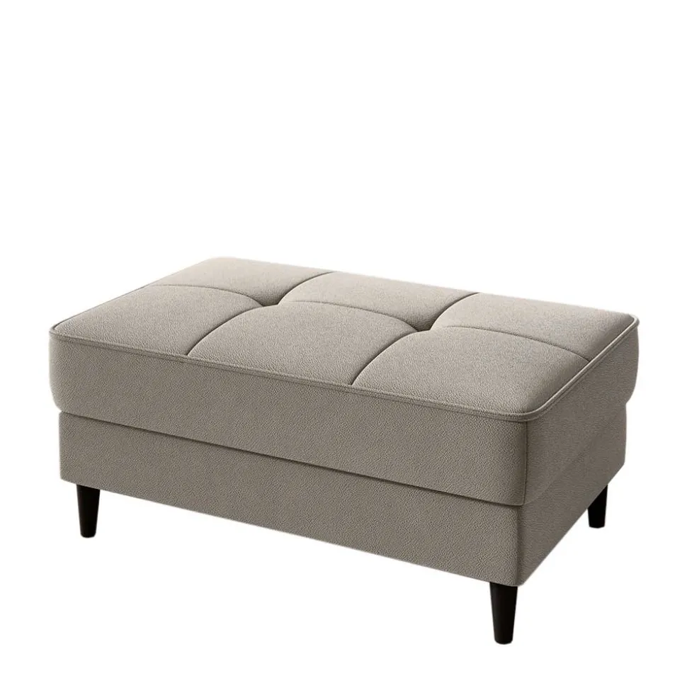 Couchhocker in Taupe mit Schwarz - Porticia