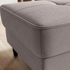 Couchhocker in Taupe mit Schwarz - Porticia