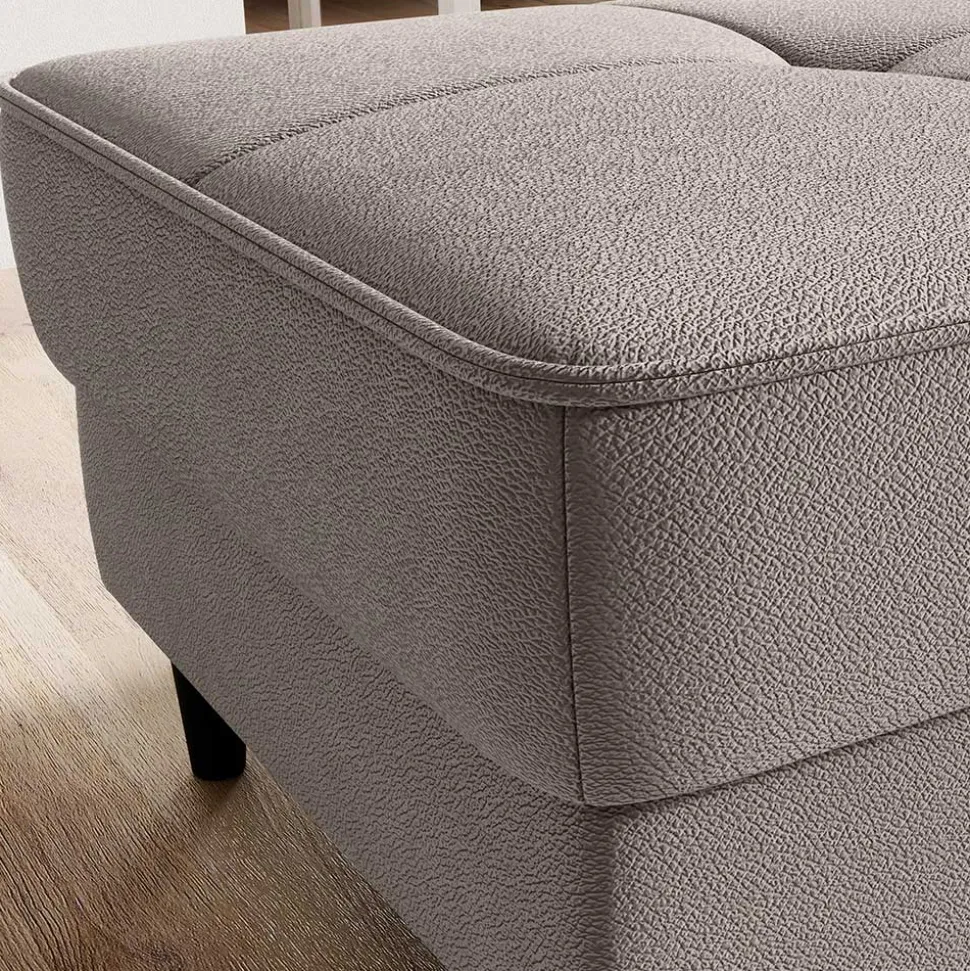 Couchhocker in Taupe mit Schwarz - Porticia