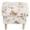 Couchhocker in Weiß mit Blumen Muster - Salines