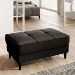 Couchhocker mit Stauraum in Dunkelbraun - Drosalina