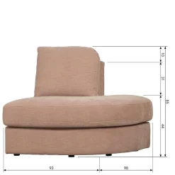 Couchmodul Eckelement mit Rundung rechts - Iliana