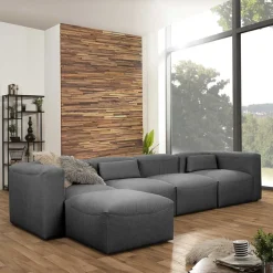 Couchmodul Kombination in Anthrazit - Telrama (fünfteilig)