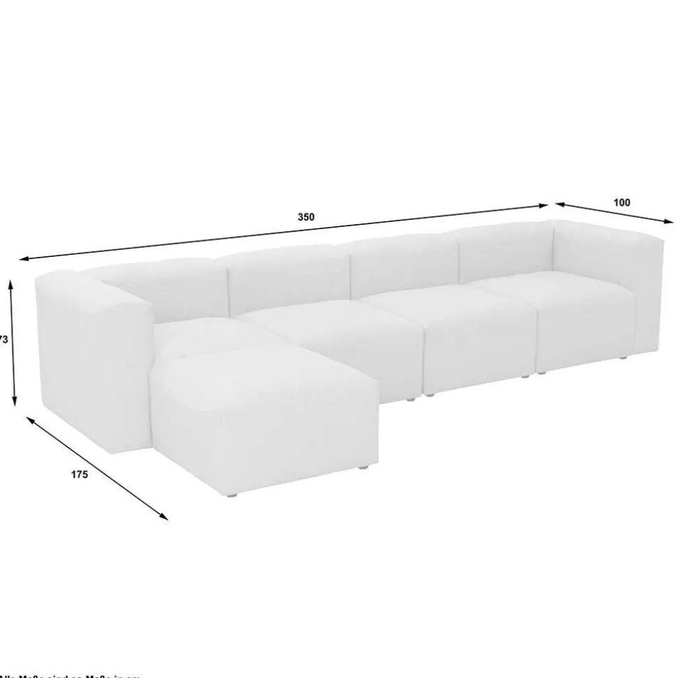 Couchmodul Kombination in Anthrazit - Telrama (fünfteilig)