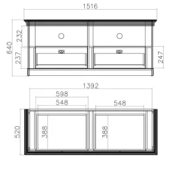 Country Style TV Wand Kombi - Diatara (vierteilig)