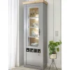 Country Vitrine in Lichtgrau & Eiche Optik - Buleta