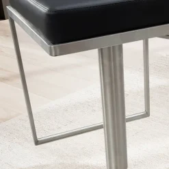 Design Barhocker in Schwarz und Silber - Hallein