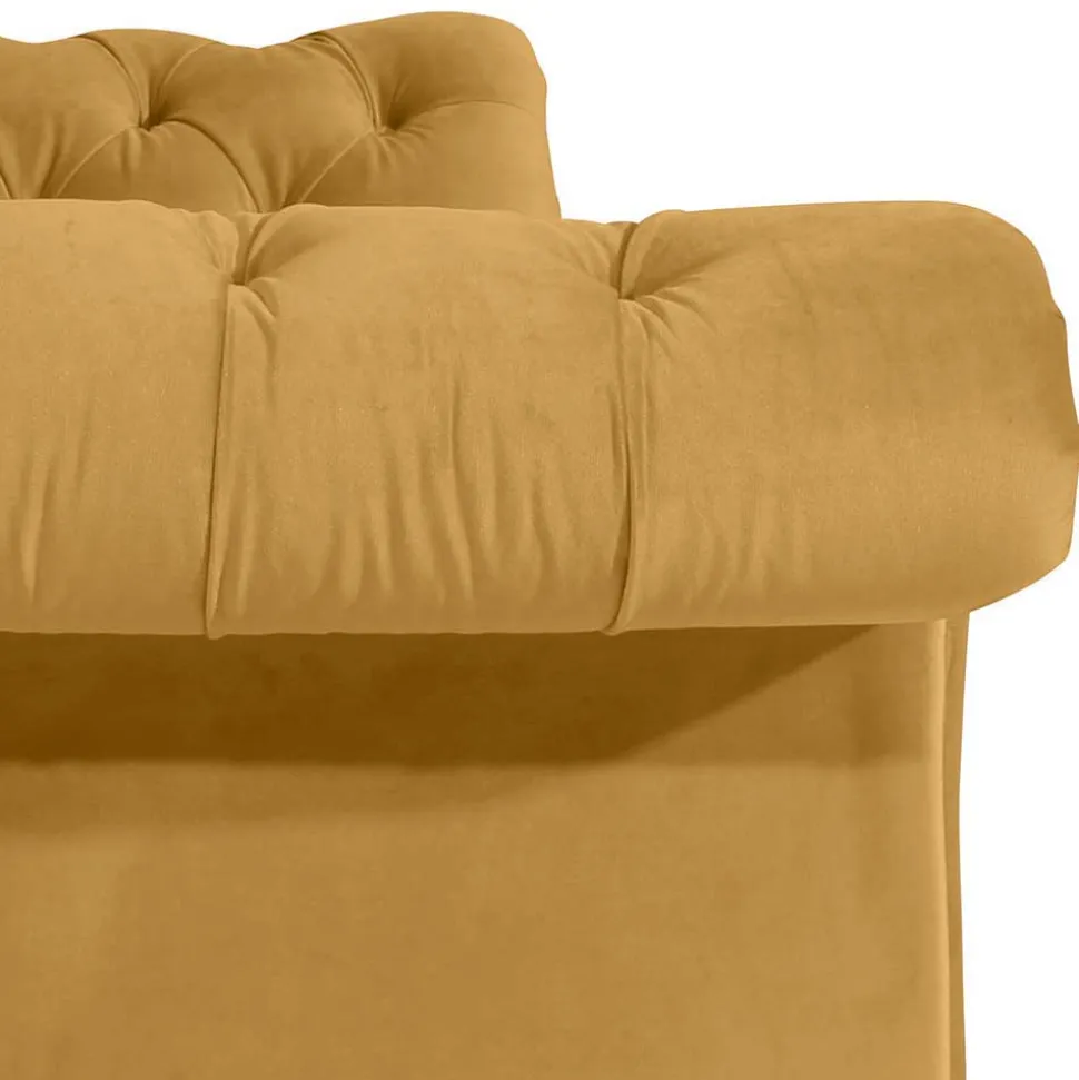 Design Barocksofa in Gelb Samtvelours - Alisho