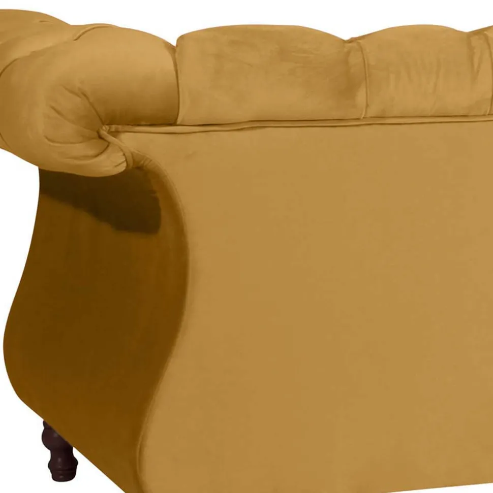 Design Barocksofa in Gelb Samtvelours - Alisho
