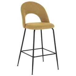Design Barstühle in Gelb Stoff - Camlary (4er Set)