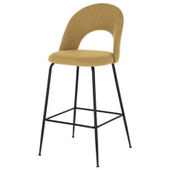 Design Barstühle in Gelb Stoff - Camlary (4er Set)