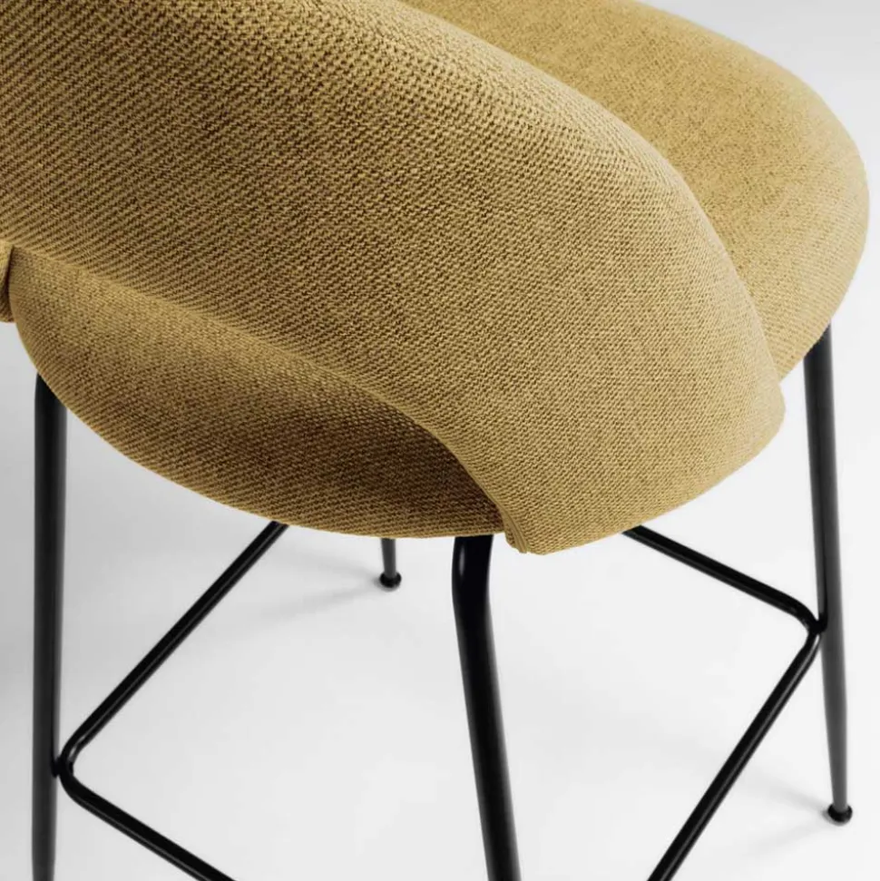 Design Barstühle in Gelb Stoff - Camlary (4er Set)