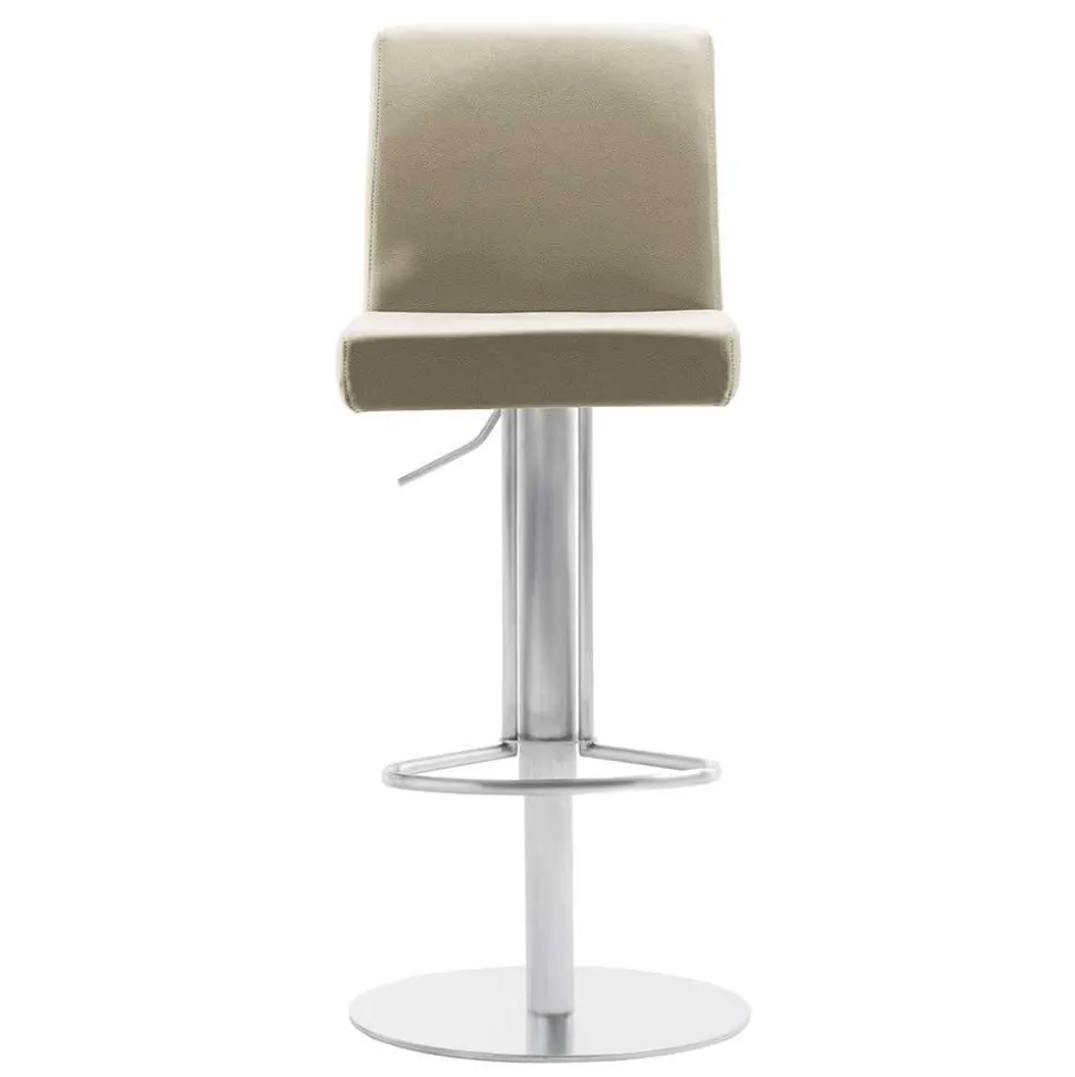 Design Barstuhl in Taupe & Edelstahl - Forcelan