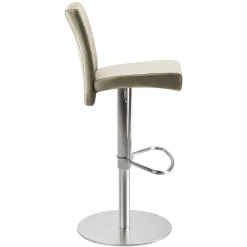 Design Barstuhl in Taupe & Edelstahl - Forcelan