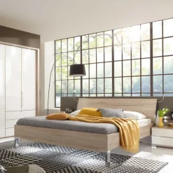 Design Bett Agosta in Eiche Sägerau