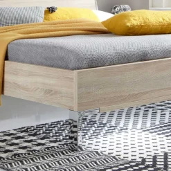 Design Bett Agosta in Eiche Sägerau
