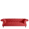 Design Dreisitzer aus Samtvelours in Rot - Rosanna