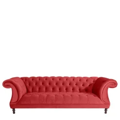 Design Dreisitzer aus Samtvelours in Rot - Rosanna