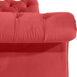 Design Dreisitzer aus Samtvelours in Rot - Rosanna