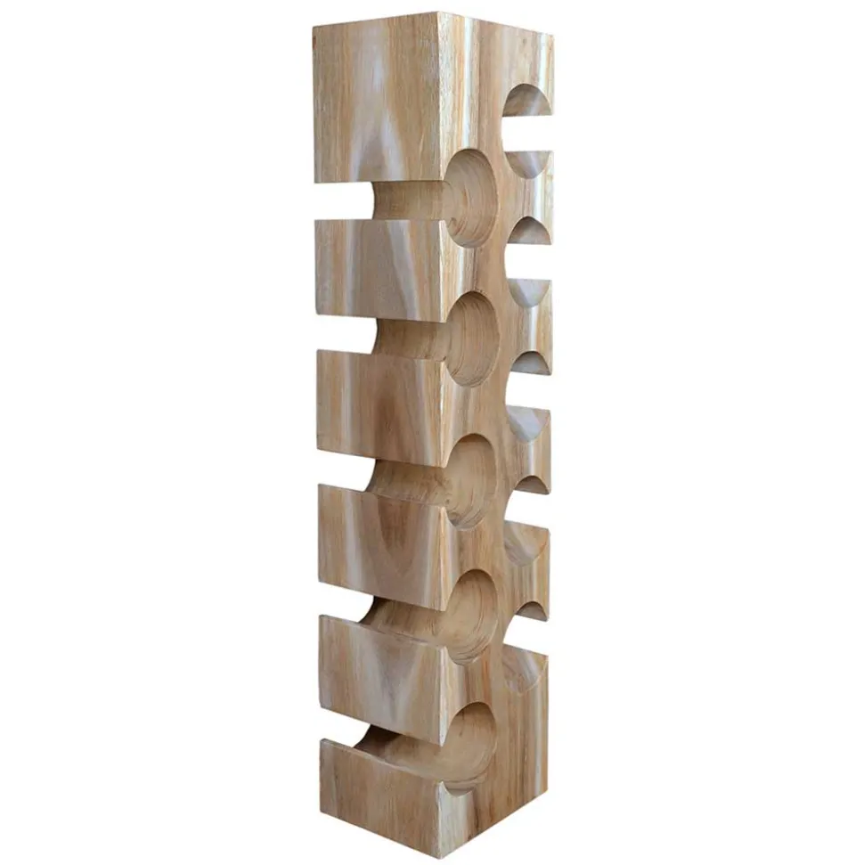 Design Flaschenregal aus Mangobaum Massivholz - Yucata