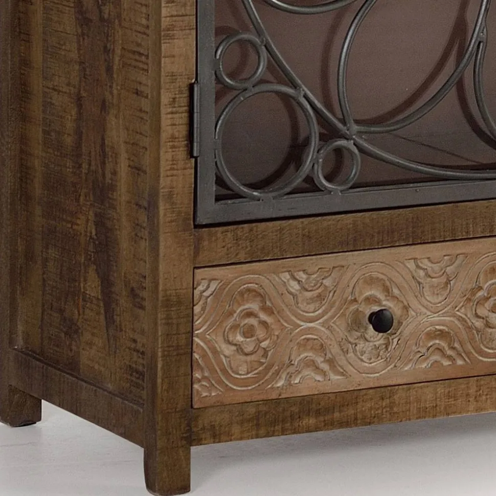 Design Highboard mit Glas Metalltüren - Everton