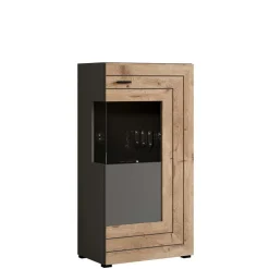Design Highboard mit Glas 60x117x37 cm - Scarlett