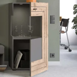 Design Highboard mit Glas 60x117x37 cm - Scarlett