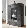 Design Hochglanz Vitrine in Anthrazit - Ipatal