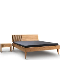 Design Holzbett aus Wildeiche Massivholz - Manarola I