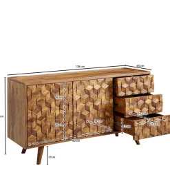 Design Kommode aus Sheesham Massivholz - Coroco
