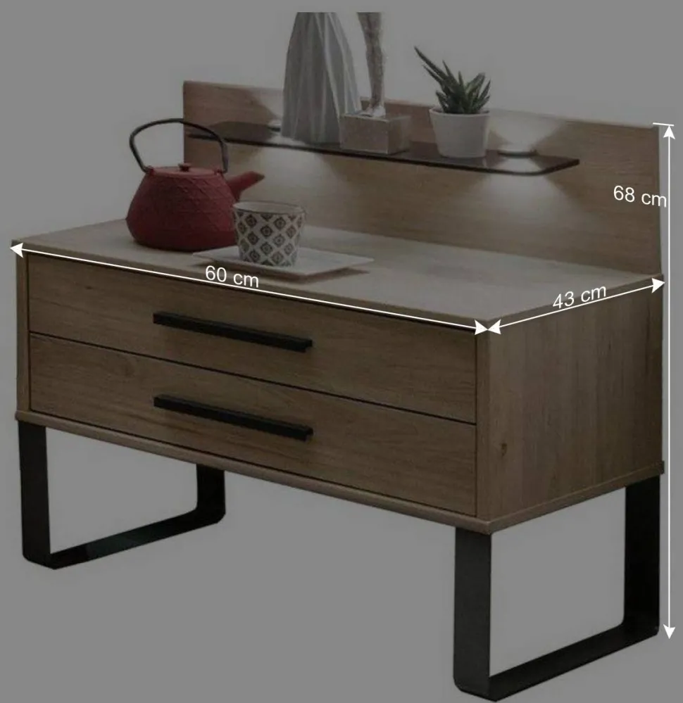 Design Loft Bett mit Nachttischen - Licruva (dreiteilig)