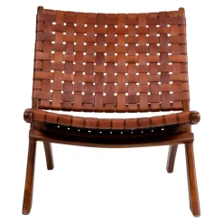 Design Lounge Stuhl aus Leder Geflecht - Maisu