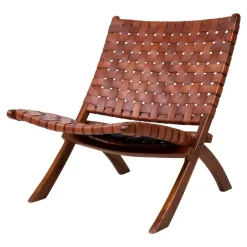 Design Lounge Stuhl aus Leder Geflecht - Maisu
