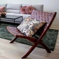Design Lounge Stuhl aus Leder Geflecht - Maisu