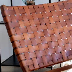 Design Lounge Stuhl aus Leder Geflecht - Maisu