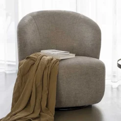 Design Polstersessel in Beige Stoff - Heavy