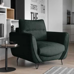 Design Samtsessel in Dunkelgrün - Major