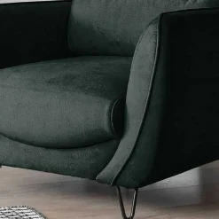Design Samtsessel in Dunkelgrün - Major