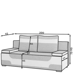 Design Samtsofa mit Bonell Federkern - Ceyman