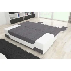 Design Schlafcouch aus Stoff und Kunstleder - Diadora