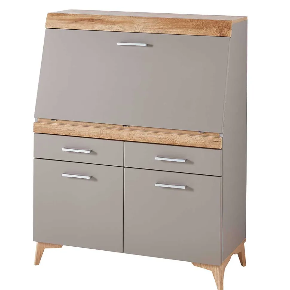 Design Sekretär in Grau & Eiche NB - Zella