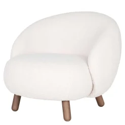 Design Sessel in Offwhite Lammfell Stoff - Tirol