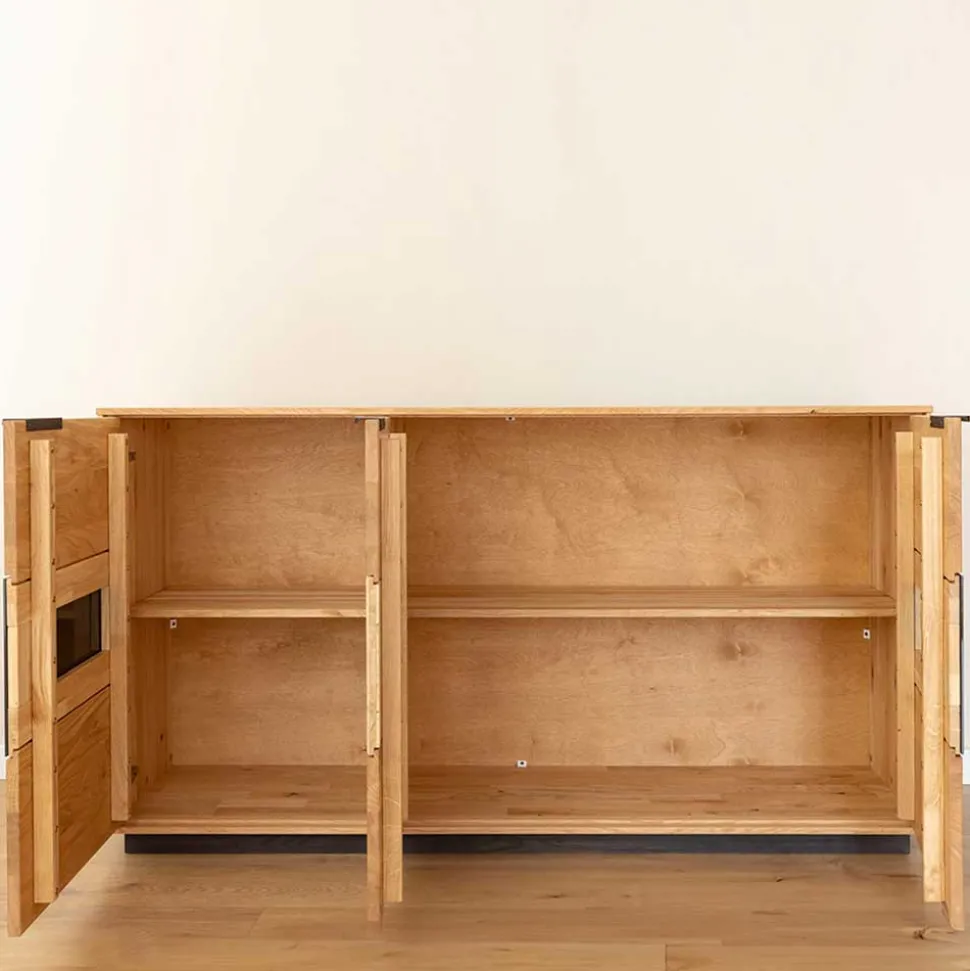Design Sideboard aus Eiche und Glas - Masicuri