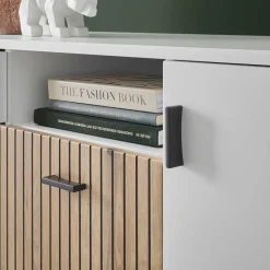 Design Sideboard in Mattweiß mit Wildeiche - Nenaloro